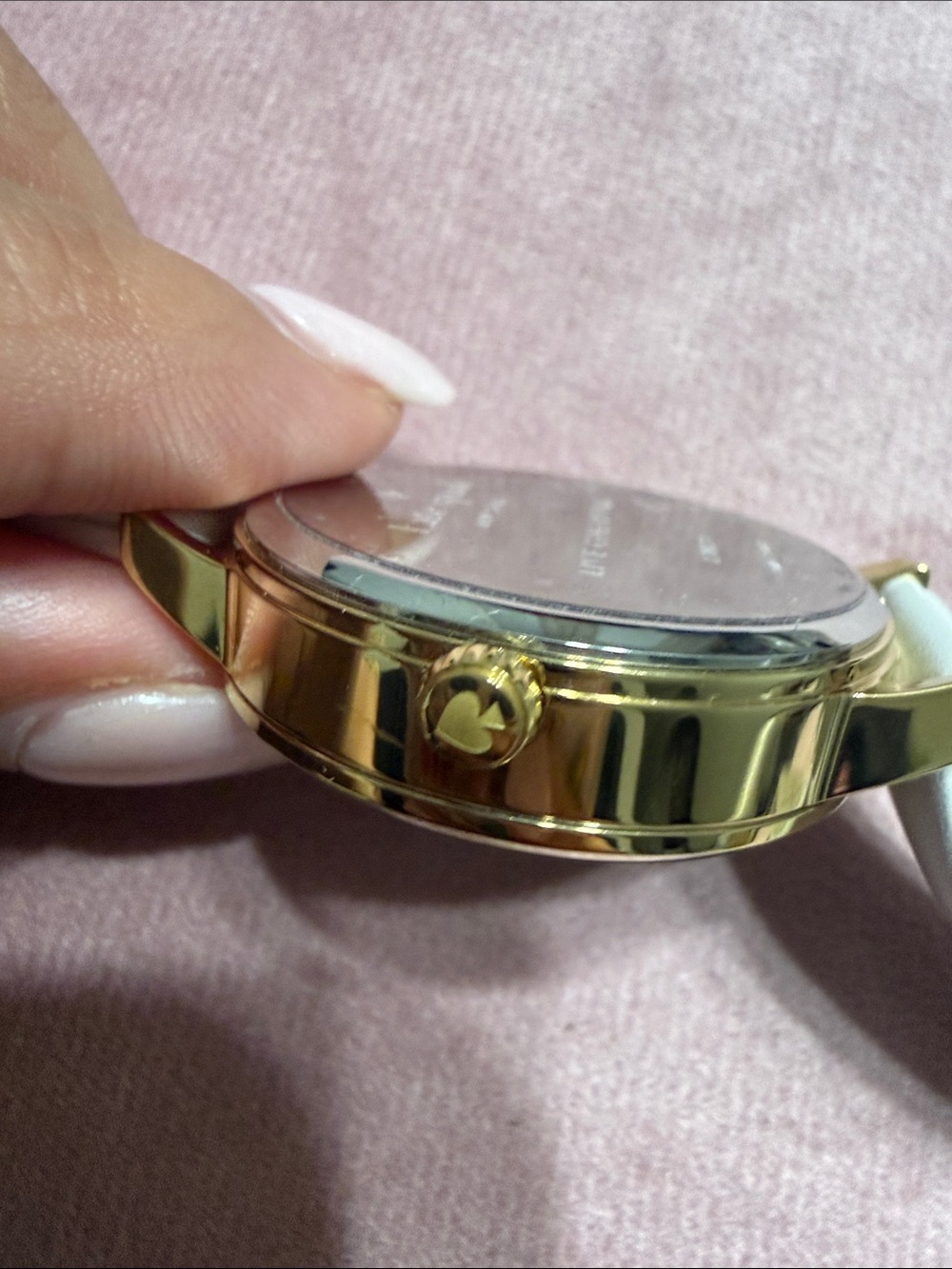 kate spade turquoise peacock motif watch with white strap - Picture 6 of 8